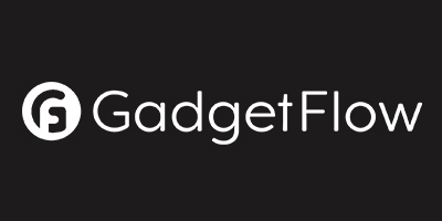 Gadget Flow Logo Black on White Negative
