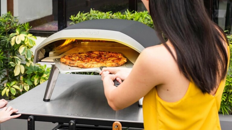 Ooni Koda 16 gas-powered pizza oven runs on either propane or natural gas for control